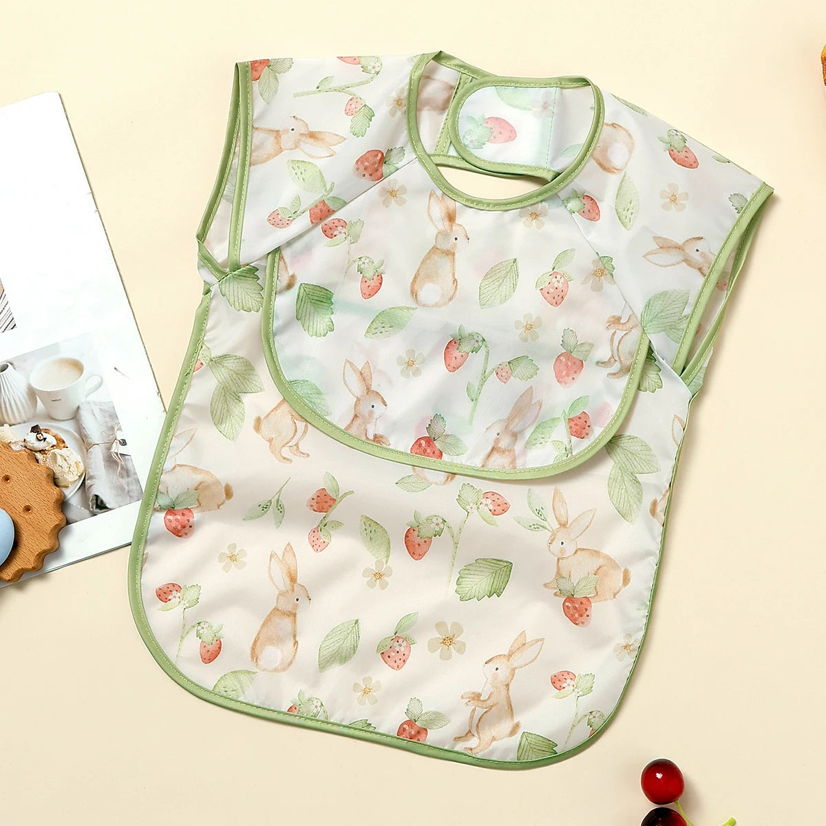 Elinfant Eating Feeding Bibs,Easy To Clean Burp Cloth,Wash-Free Eating Bibs,Smock Apron For Boys Girls, Baby Food Accessories