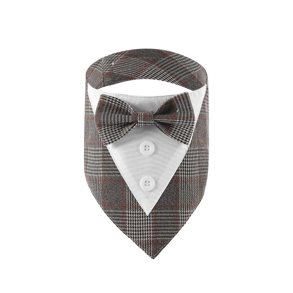 I YAN Sucado pet bandana wedding dog collar with triangle scarf and bow tie, perfect for parties and special occasions.