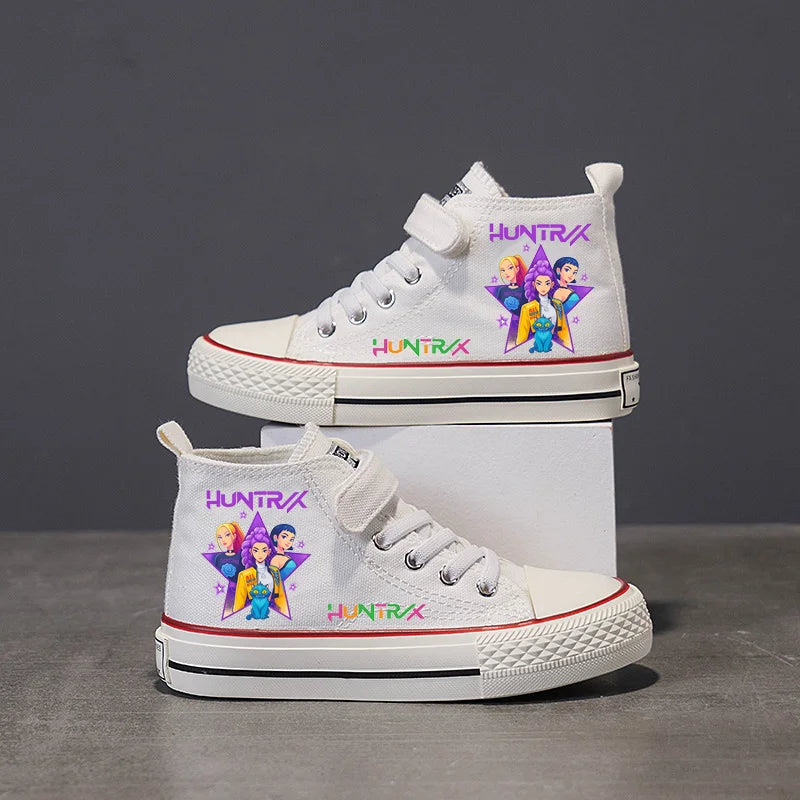 Kpop Demon Hunter Children's Canvas Shoes Girls Sneakers Breathable sports shoes Student outdoor running tennis shoes 25-36