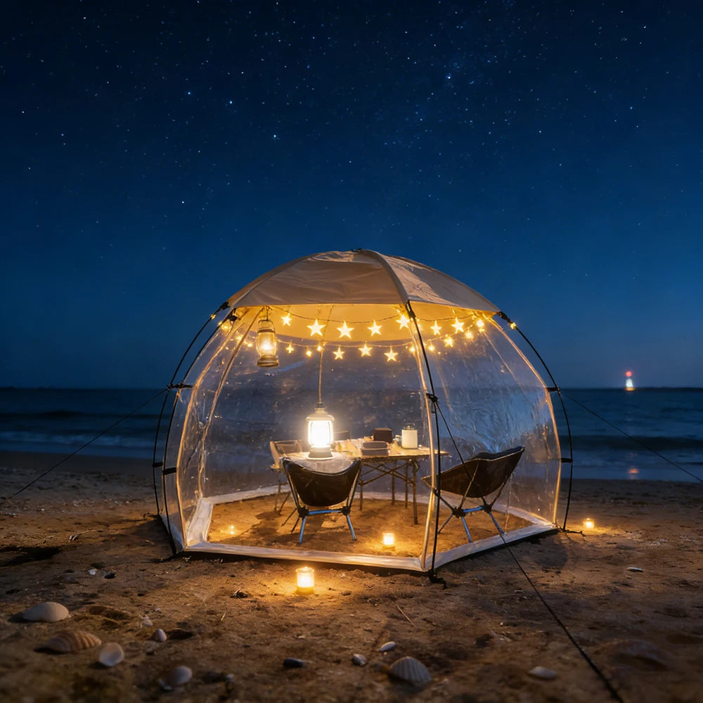 Transparent Bubble Tent Camping Picnic Hemi Crystal Tent Outdoor Hemispherical Family Starry Sky Winter Greenhouse Dome Tent