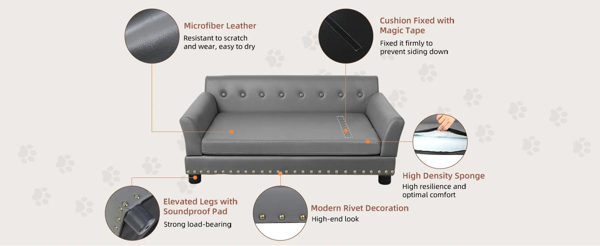 Durable rectangular pet bed by I YAN with elevated design, soft cushioning, perfect for medium and large dogs, modern dog sofa style.