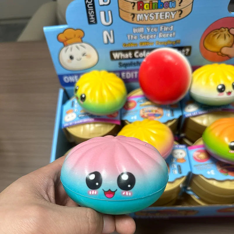 I YAN Kpop Squishy Dumpling Rumi decompression toy, cartoon-style hot dumpling squeeze fidget for stress relief and desk decor