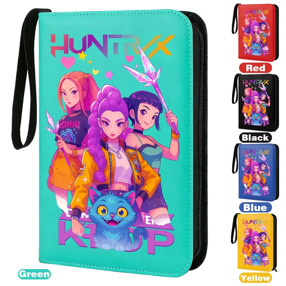 I YAN Demon Hunters card album binder with 400 pockets, PU zipper holder for storing and organizing collectible cards.