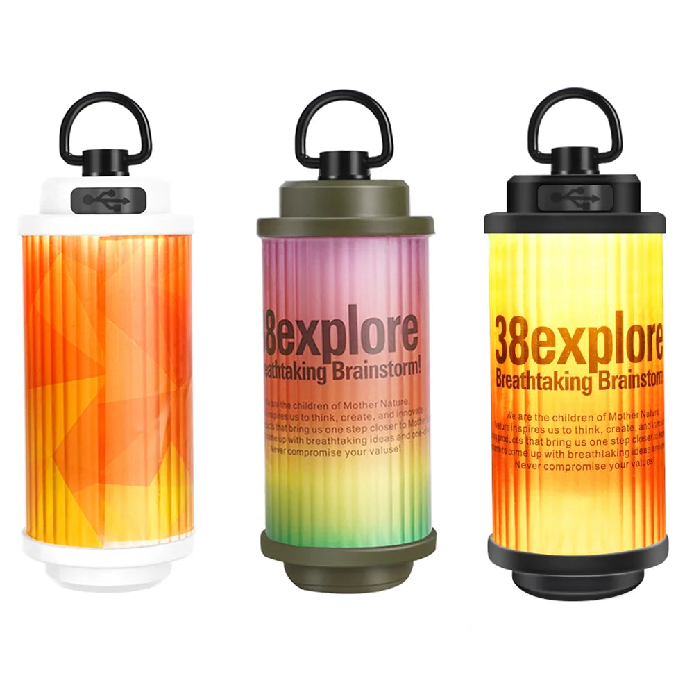 NEW USB Rechargeable Flashlight Powerful 3000mAh Mini LED Camping Lanterns Warm White Light Haning 38 Explore Camp Light Outdoor