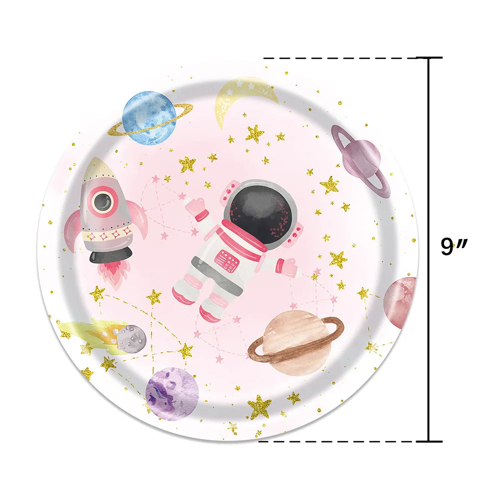 10/50pcs Outer Space Party Tableware Disposable Paper Plates  Space Themed Galaxy Party Kids Birthday Party Decoration Supplies