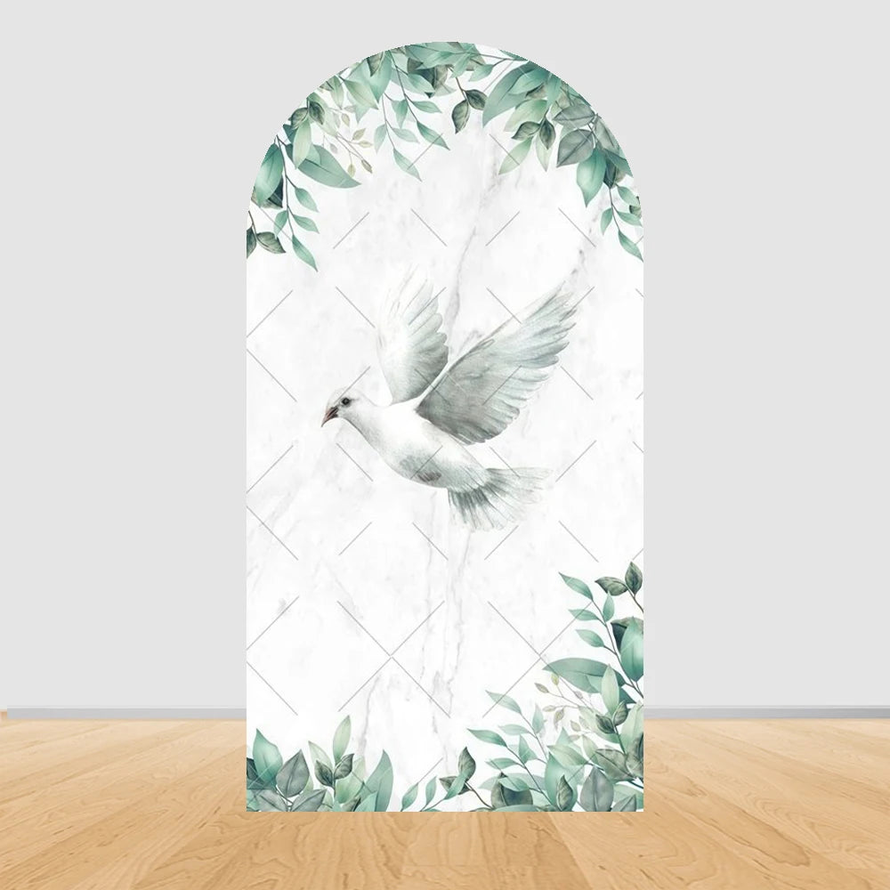 Girl Boy My First Communion Arch Backdrop Cover Flowers God Bless Holy Cross Baby Shower Baptism Party Decor Arched Background