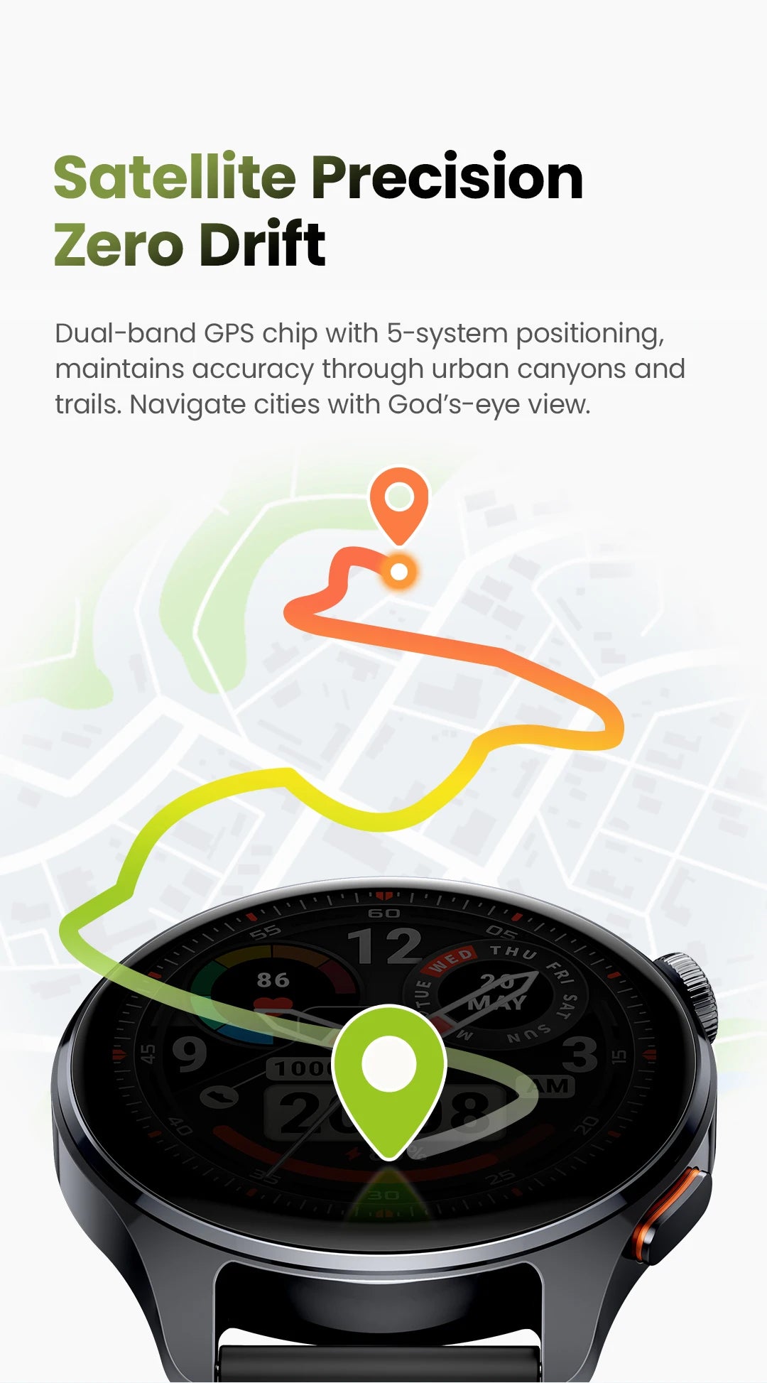 Watch 4S GPS Smartwatch 1.43” HD AMOLED Display 5 Satellite GPS Positioning 120+ Workout Modes Sport Fitness Smart Watch
