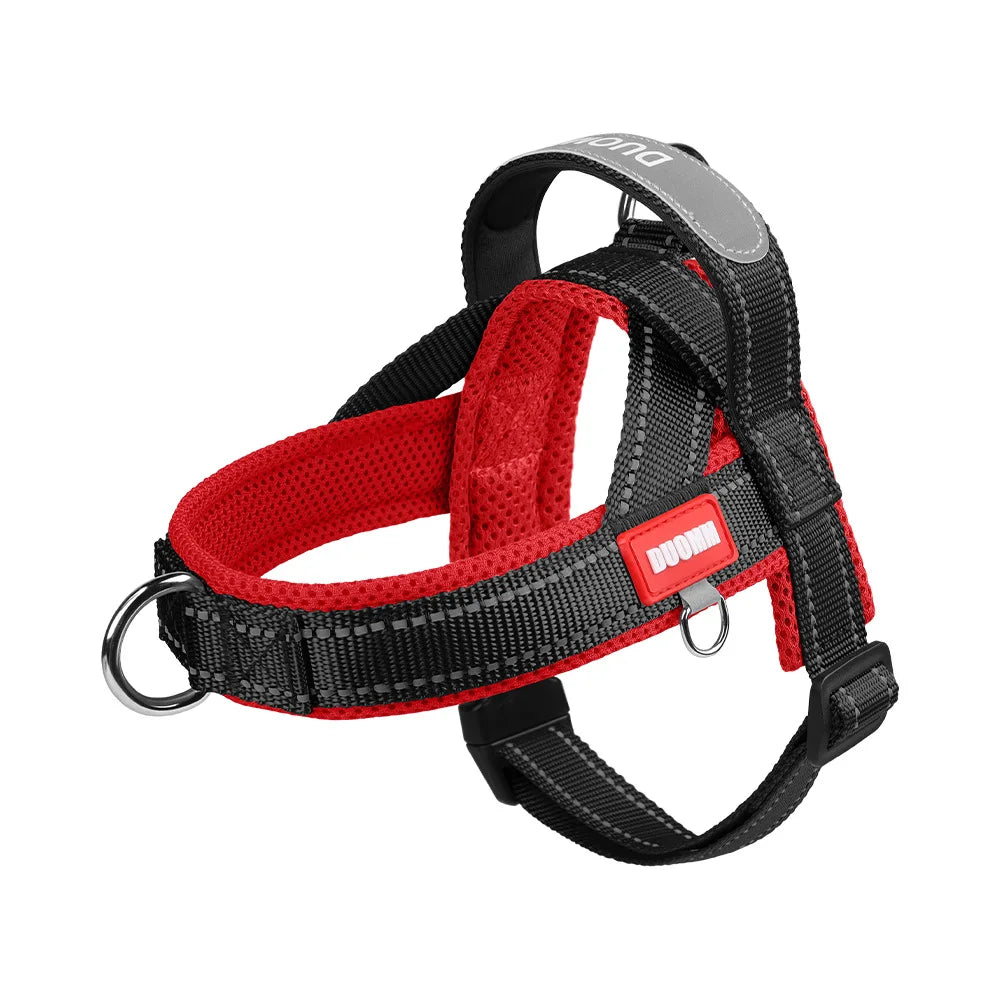 I YAN classic dog harness with padded vest, breathable mesh, reflective straps, and adjustable fit for all breeds.