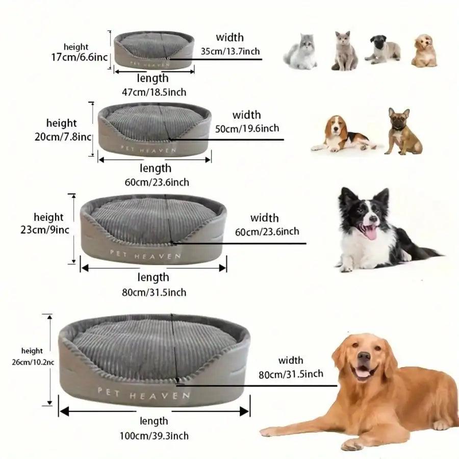 All-season plush pet bed by I YAN with a warm mat, machine-washable dog and cat house for cozy comfort.