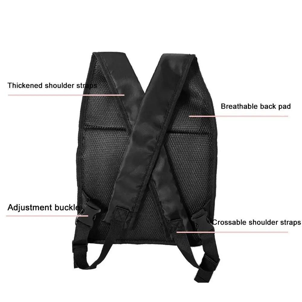 Breathable Pet Chest Shoulder Bag Double Shoulder Adjustable Pet Travel Bag Foldable Cycling Pet Backpack Outdoor Hiking