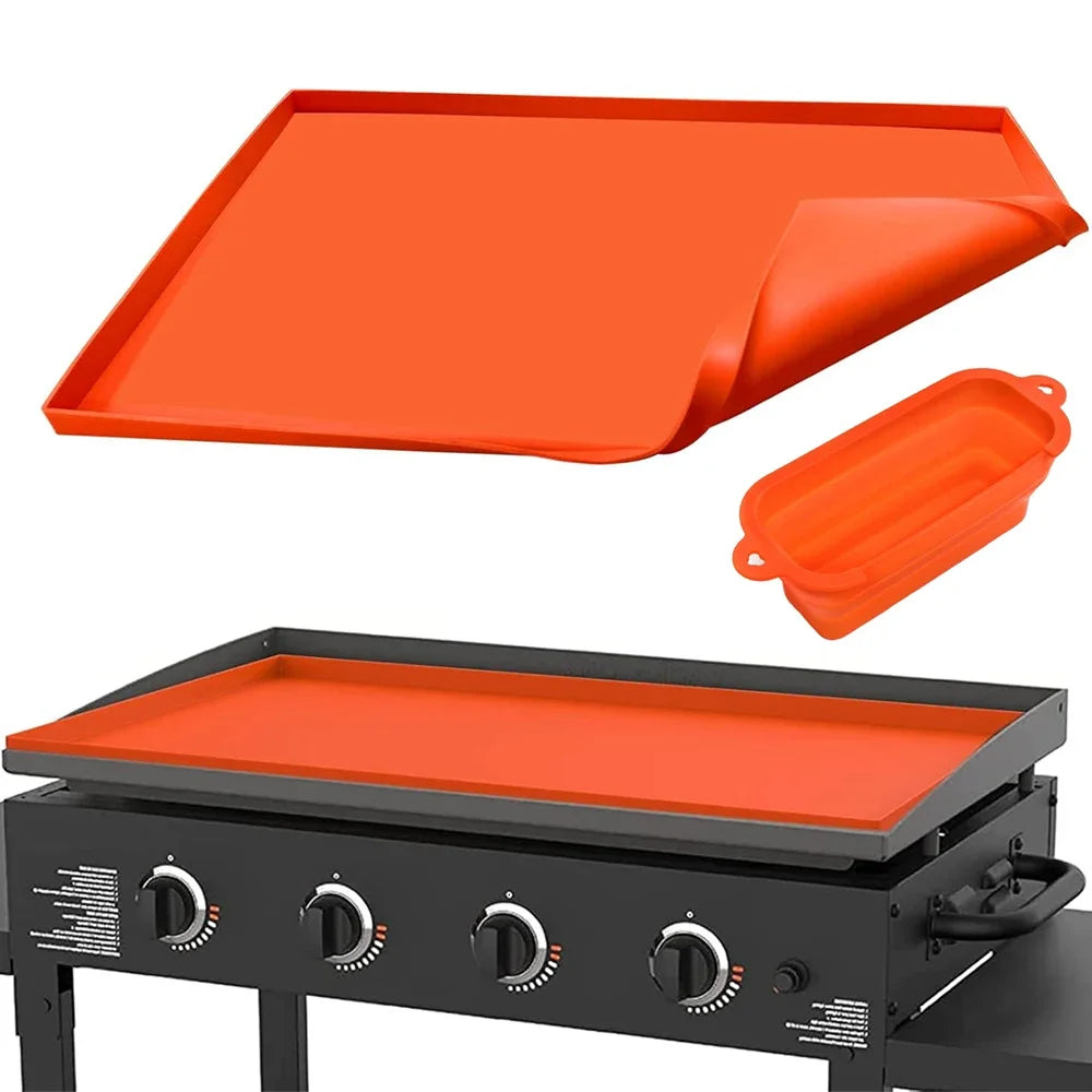 Heavy Duty Silicone Griddle Cover - Windproof Protector Accessories for Outdoor Grill Cooking (Include Size)