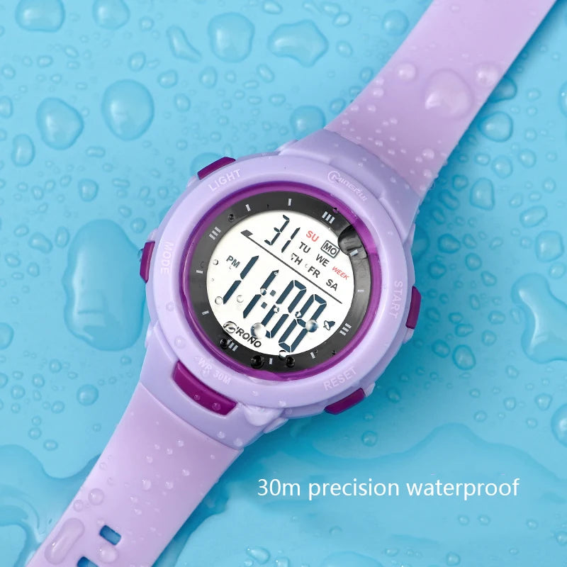 I YAN UTHAI CE49 kids' waterproof luminous smart watch with alarm, digital display, suitable for boys and girls, student electronic watch