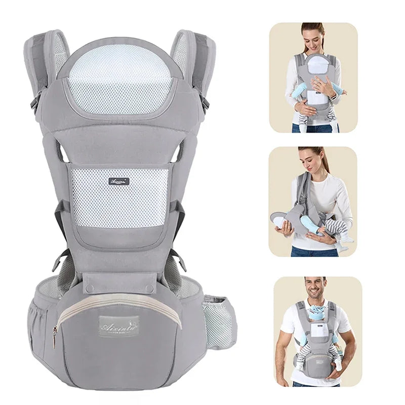 Ergonomic Baby Carrier Backpack with Hip Seat – Front Facing Kangaroo Wrap Sling for Travel - I YAN
