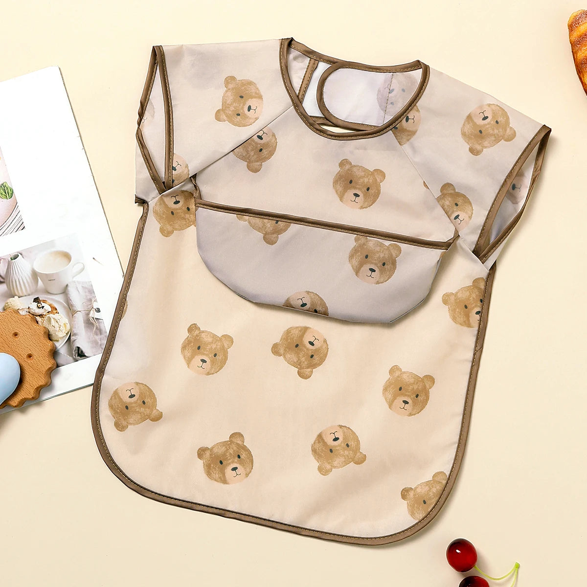 Elinfant Eating Feeding Bibs,Easy To Clean Burp Cloth,Wash-Free Eating Bibs,Smock Apron For Boys Girls, Baby Food Accessories