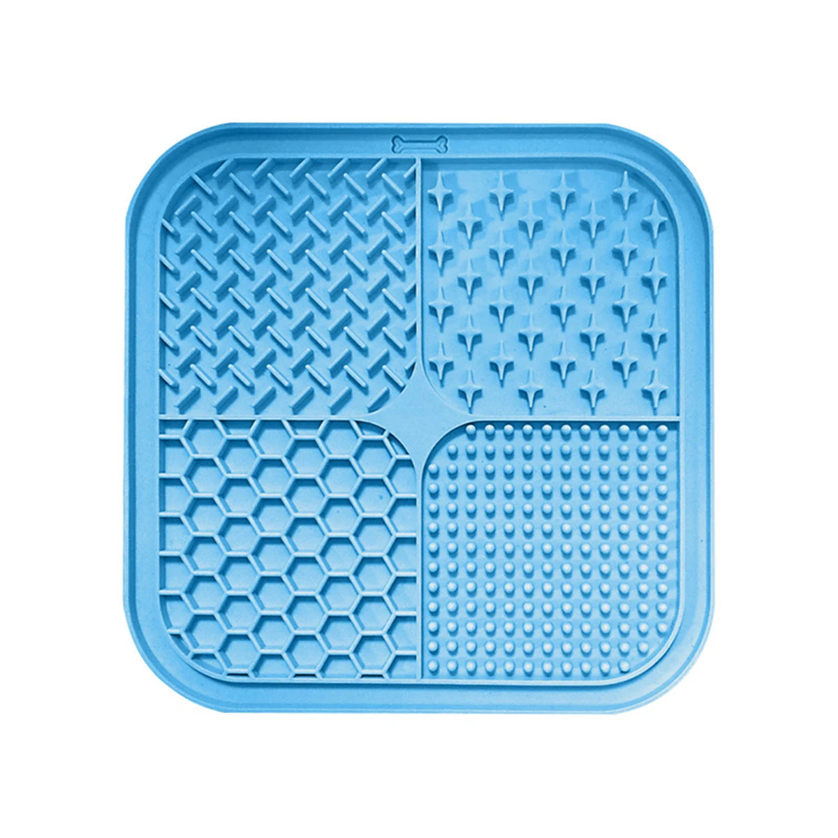 Silicone pet lick mat with suction cup by I YAN, designed for dogs and cats, featuring a slow feed bowl pad and anti-choke surface.