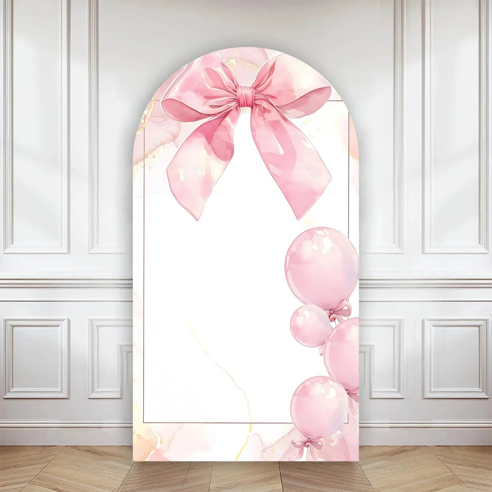 Cartoon big white goose bow arch background customizable baby one-year-old babyshower decorativebackground double-sided printing