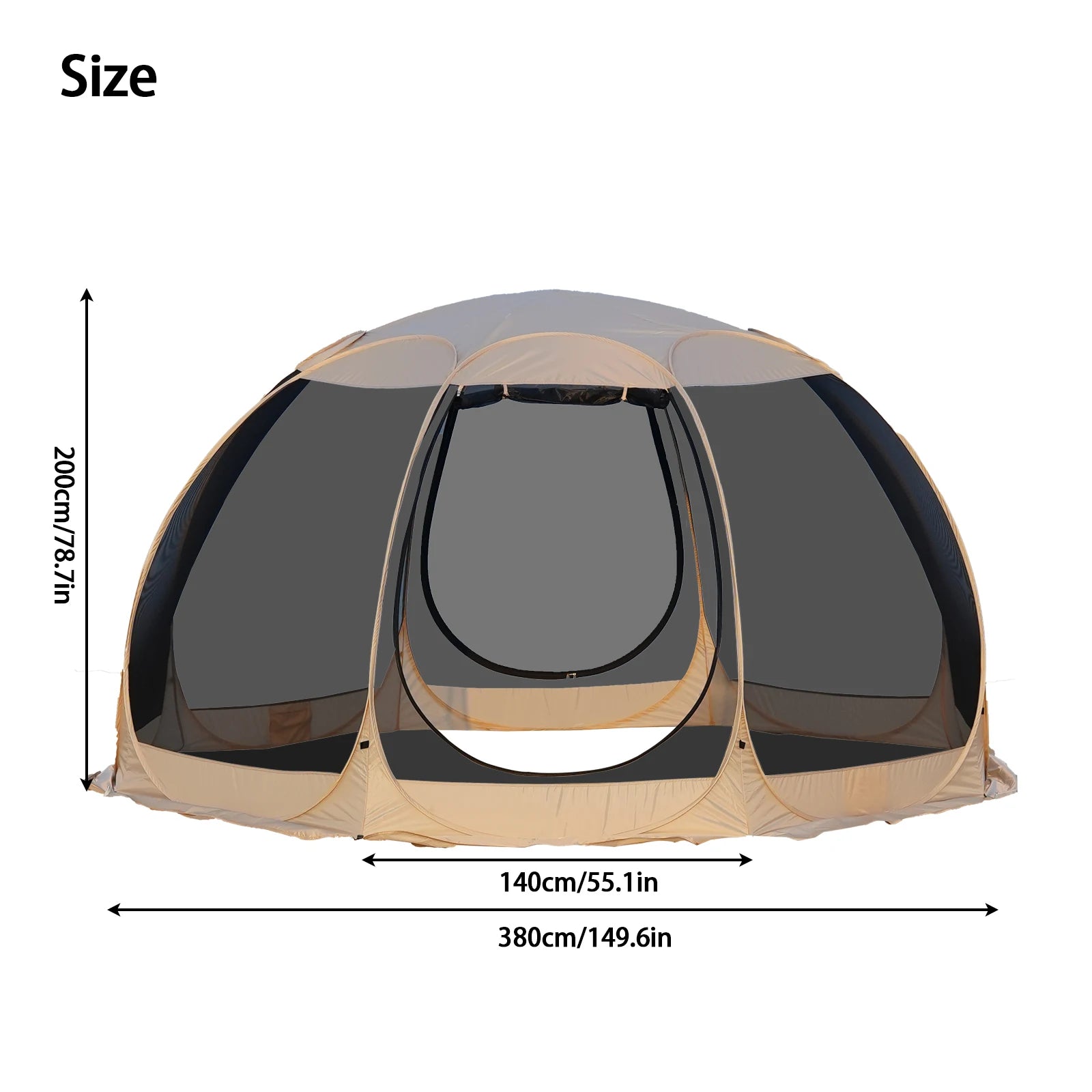 Portable Screen House Tent with Mosquito Net 6-8 Person Camping Backyard Patio & Protection Outdoor Shelter Suitable for family