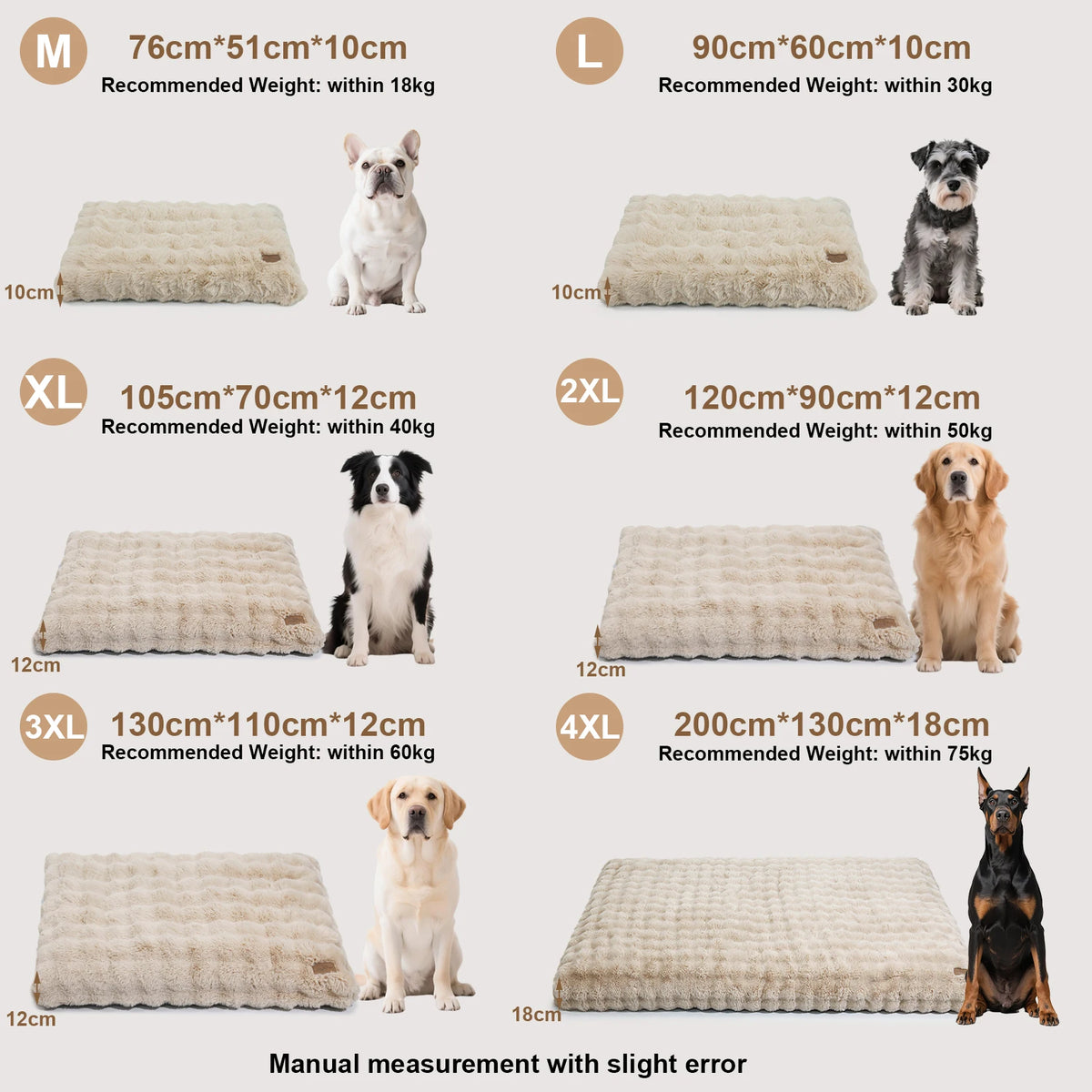 Large I YAN Ultra Plush Dog Bed with soft, washable cushion and cozy mattress for crates and puppies.