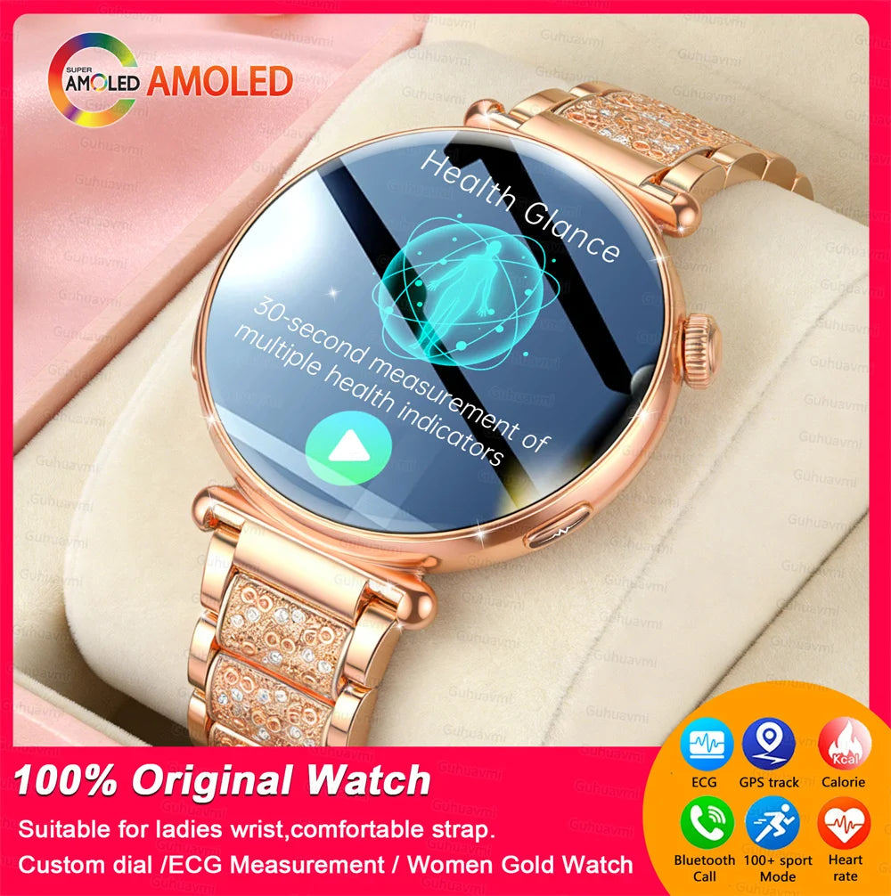NEW 1.32inch Women Smartwatch AMOLED Screen ECG Sport Watch Blood Pressure Micro physical examination AI dial Health Smart Watch