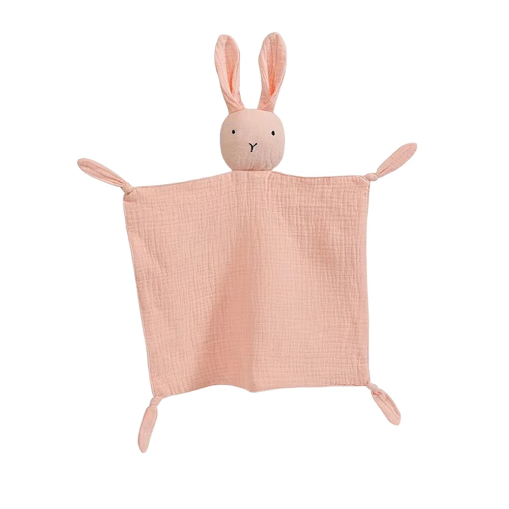 Soft baby cotton muslin comforter blanket by I YAN, featuring a newborn sleeping doll and soothing sleep toy for kids.