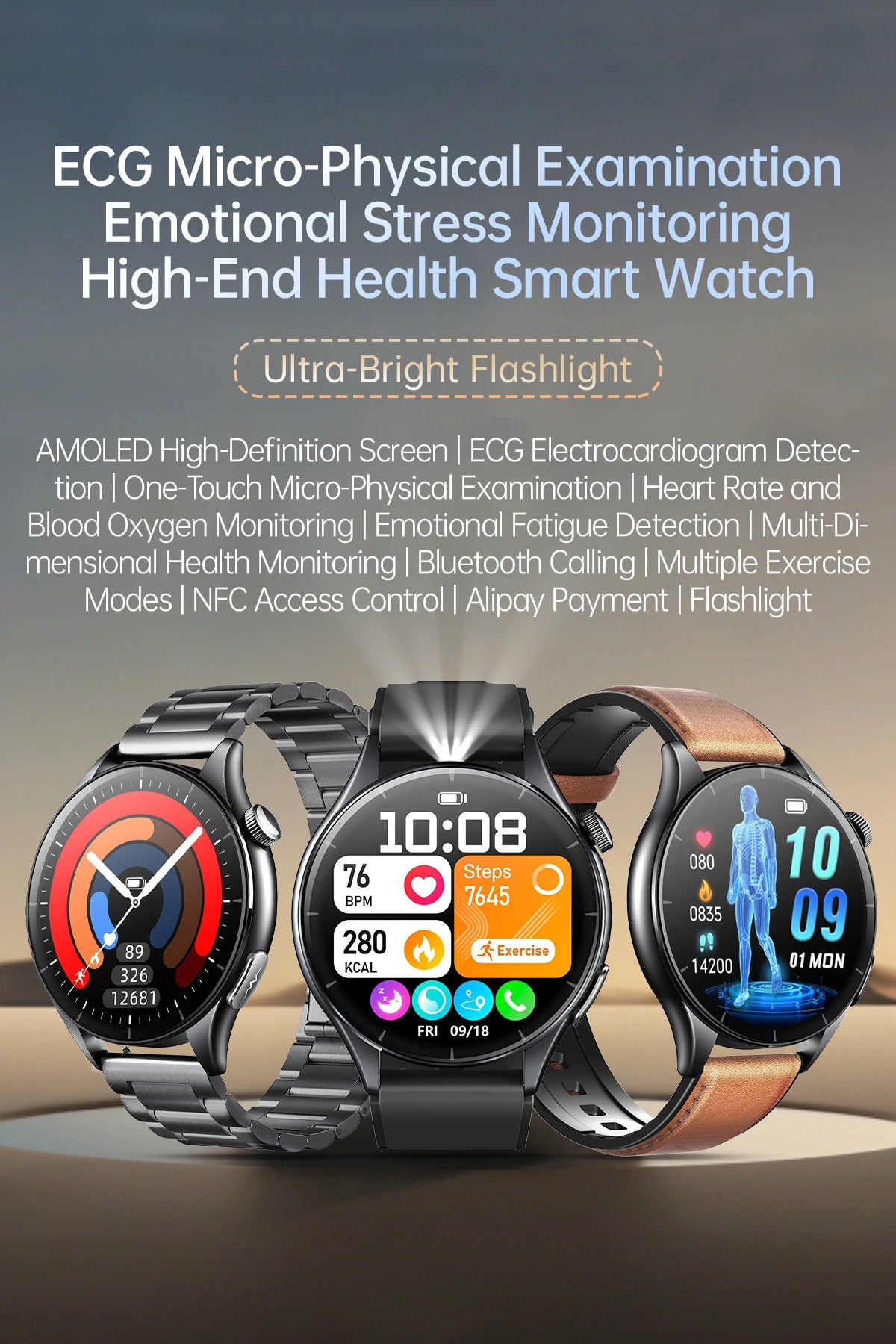 New ECG+PPG Health Diagnosis Smartwatches Men Women Clock Uric Acid Lipid BP Heart rate Tracker NFC Sports Smart Watch IOS
