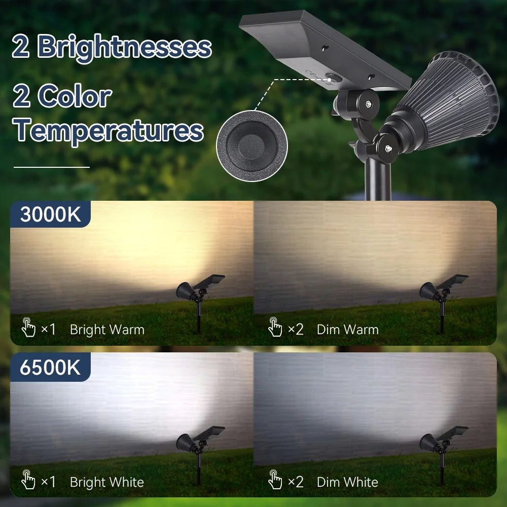 Outdoor Solar Lights Home Garden Patio Walkway Lawn Waterproof Led Solar Lamp Spotlight Decorations Energy Yard Lantern Lighting