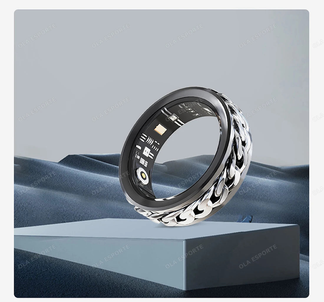 2025 New Smart Ring 360° rotation Chain Bluetooth Health Monitor Blood Oxygen Sleep Heart Rate Multi-sport Modes Men Women Rings