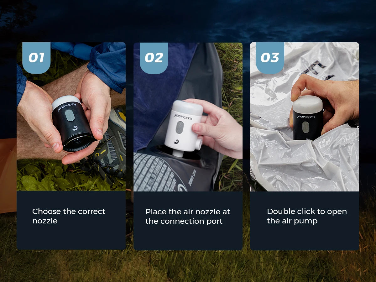 Portable Air Pump Electric Inflator with Camping Light and Emergency Power Supply for Outdoors