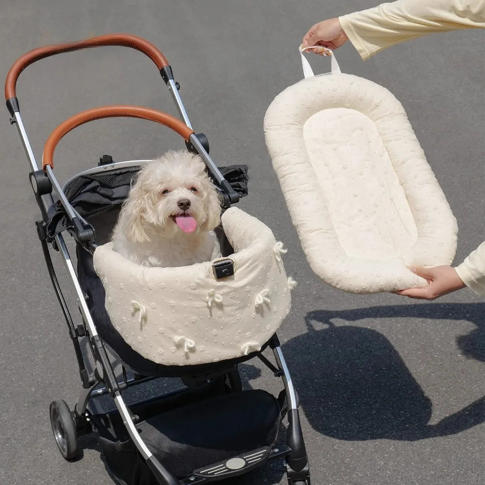 Chic Cushion Pad For Pet Stroller,Dog Stroller Cover With Mesh Breathable Design,Bring Your Puppy Big Comfort in Stroller