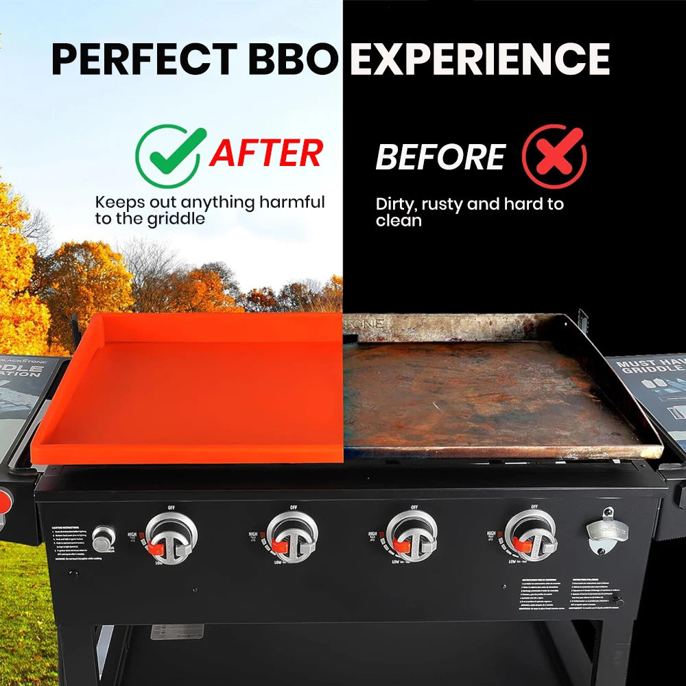Heavy Duty Silicone Griddle Cover - Windproof Protector Accessories for Outdoor Grill Cooking (Include Size)