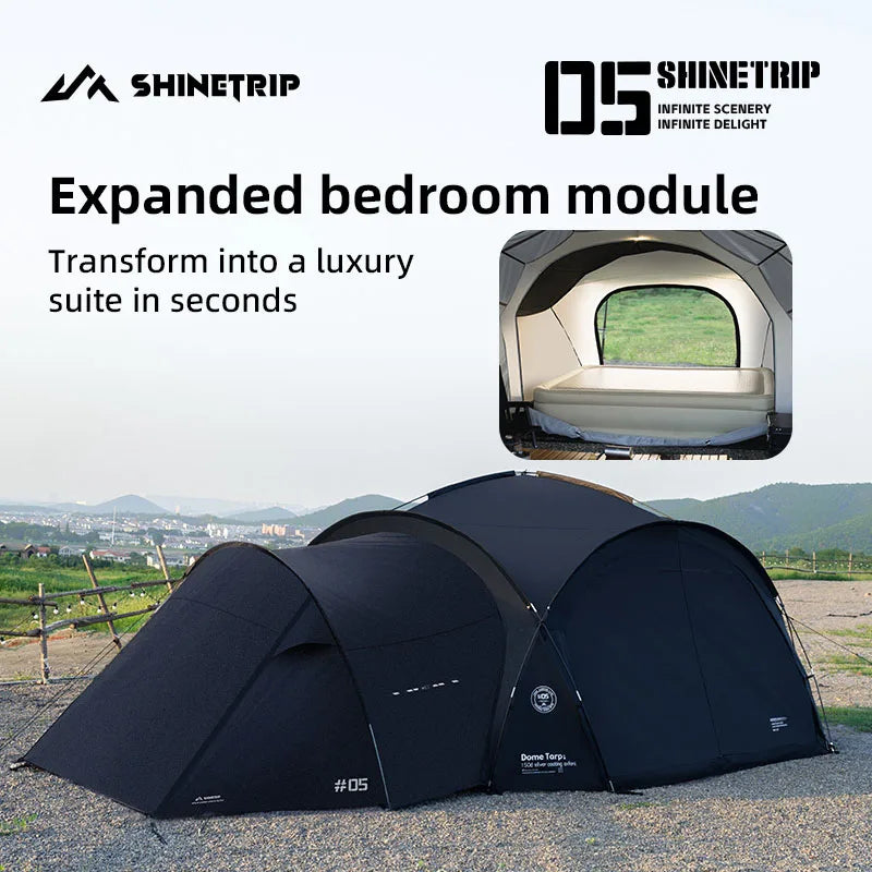 ShineTrip Outdoor Dome Tent Rainproof Sunproof Self Drive Waterproof Shade Coated Silver Canopy Camping Combination