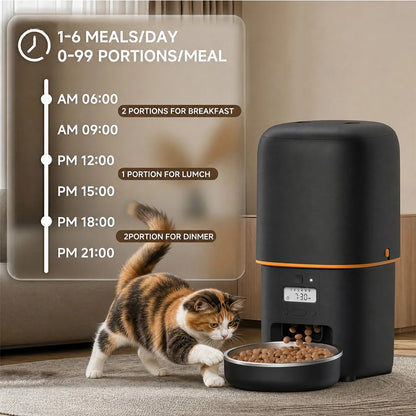 Automatic Pet Feeder – Timed Food Dispenser with Voice Recorder & Stainless Steel Bowl