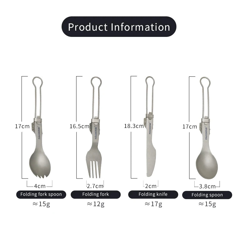 Camping Titanium Spork Spoon Outdoor Lightweight Fork Tableware Portable Picnic Hiking Travelling Ultralight Dinnerware