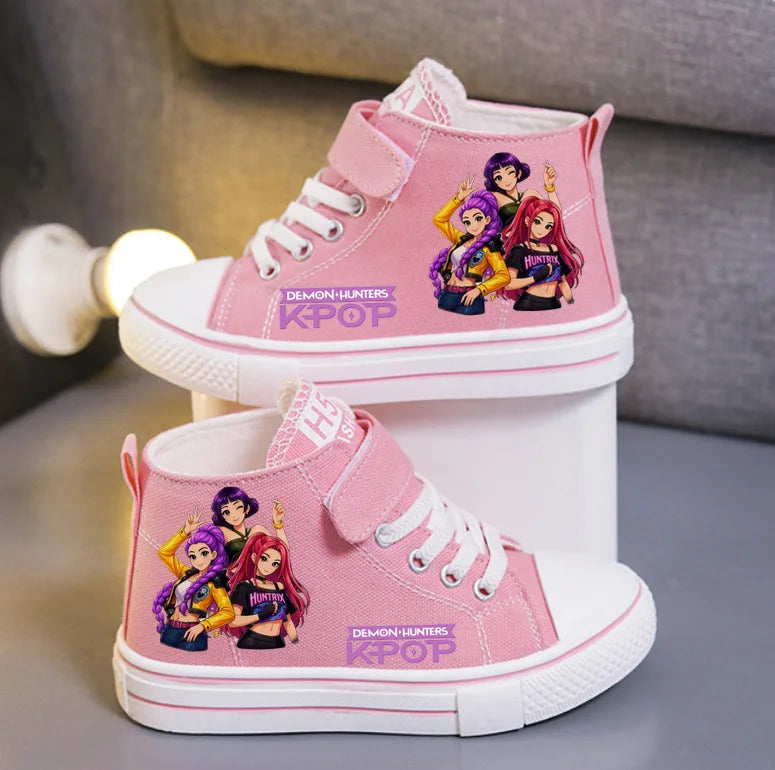 Kpop Demon Hunters Children's Canvas Shoes Fashion Student Shoes Boys Girls Outdoor Sport Shoes Sneakers Print Kids Casual Shoes