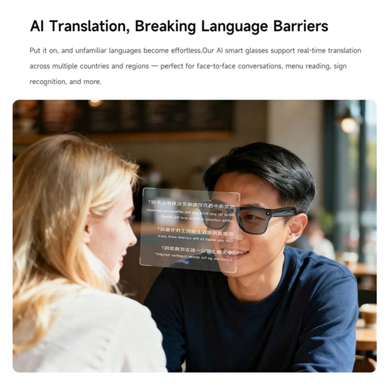 OPPO 4K HD AI Smart Glasses Photochromic Multifunction Bluetooth Calling Photo ChatGPT Music Control Translation Sunglasses NEW