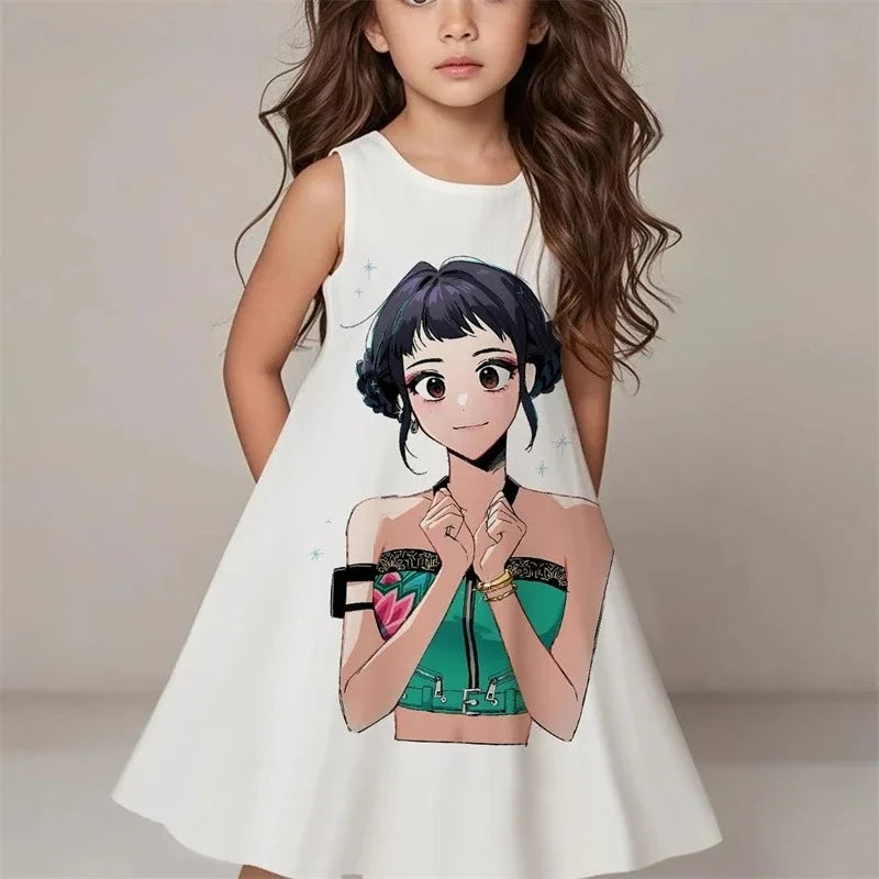 Girls Kpop Demon Hunters Dress 2026 Summer Kids Fashion Casual Sleepwear Beach Sundress