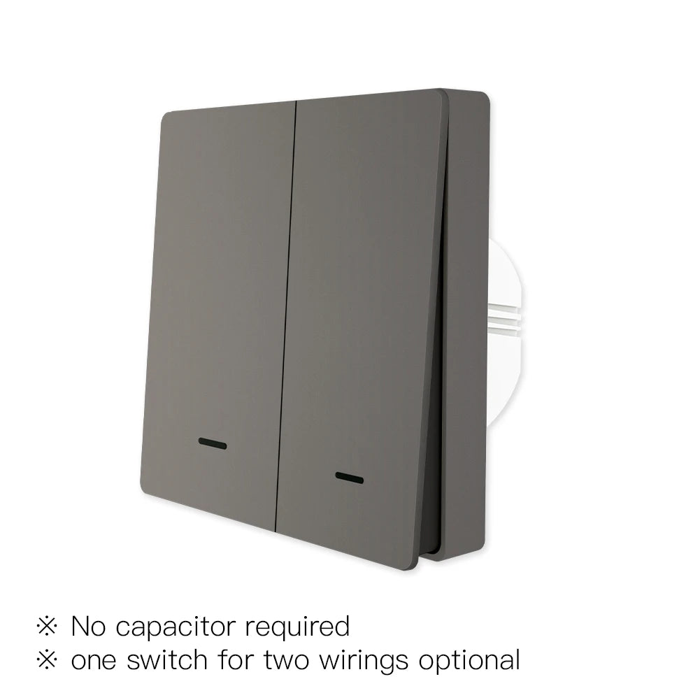 MOES Smart Light Switch Tuya ZigBee No Neutral Wire No Capacitor Needed Smart Life 2/3 Way Works with Alexa Google Home 2mqtt