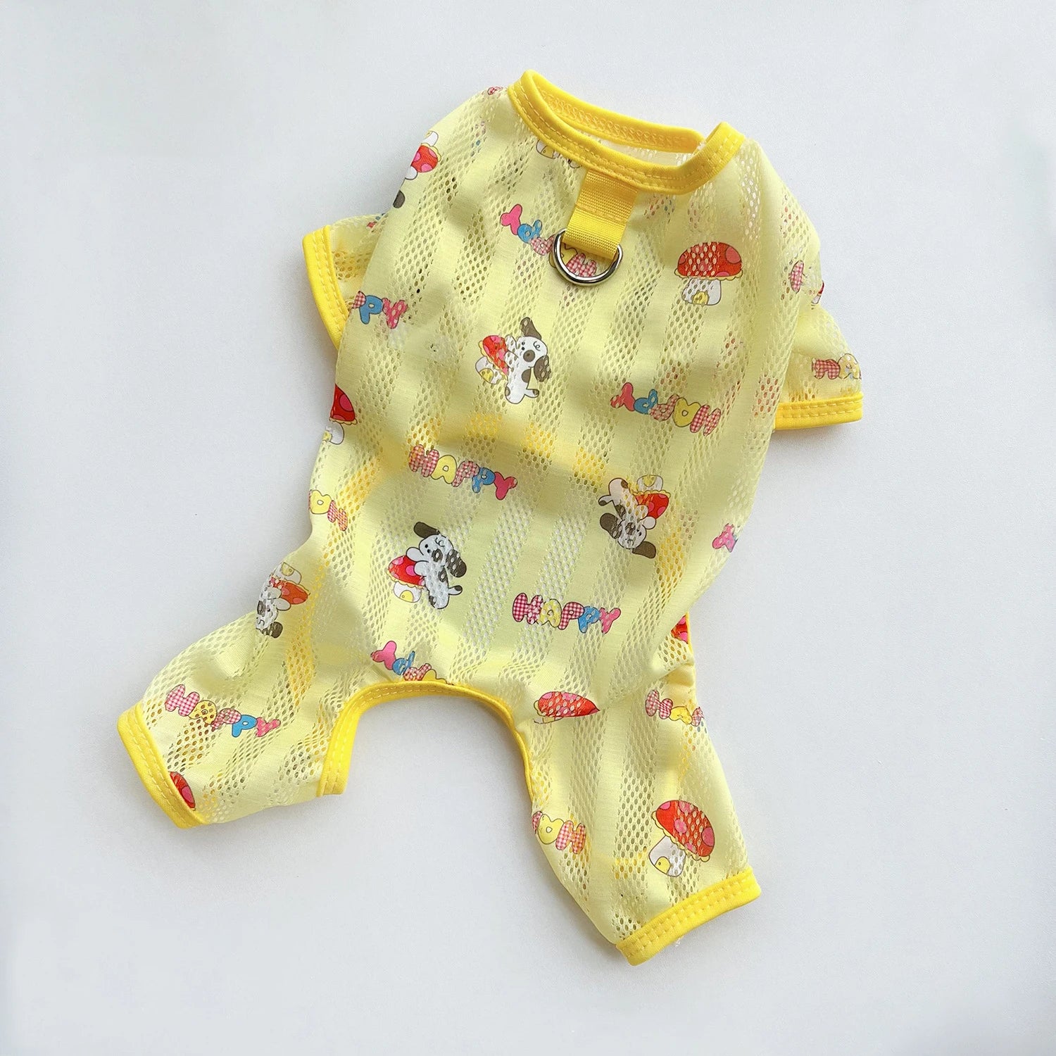 Pet Summer Clothes Frog Bear Unicorn Print Dog Jumpsuit Thin Breathable Mesh 4-Leg Pajamas Onesie Sun Protection Outfit