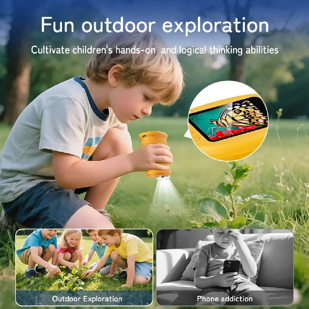 1000X Handheld Microscope for Kids 2.0" Screen Rechargeable Mini Pocket Digital Microscopes Portable Edu Gift Children Students - I YAN