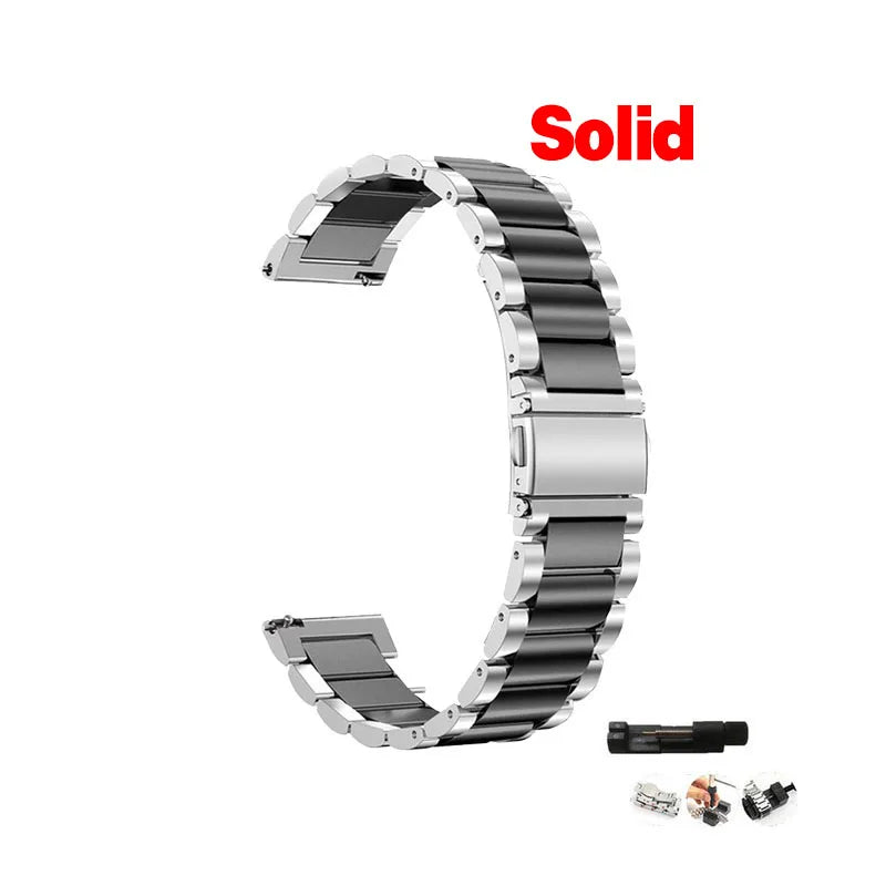 20mm 22mm WatchBand For Amazfit Active/GTS 2/3/4 Mini Strap GTR 2/3/4 42 47mm stainless steel Bracelet For Amazfit Bip 3 5 Band