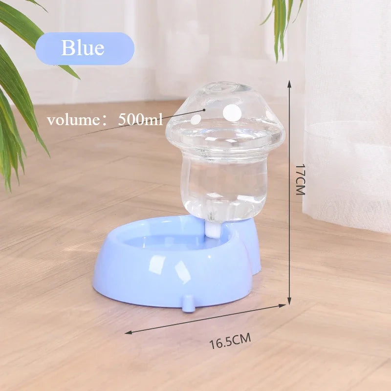 I YAN New Cat Pet Automatic Feeder and Water Dispenser with large capacity mushroom-shaped food container and pet bowl
