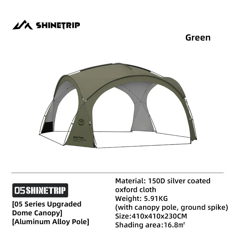 ShineTrip Outdoor Dome Tent Rainproof Sunproof Self Drive Waterproof Shade Coated Silver Canopy Camping Combination