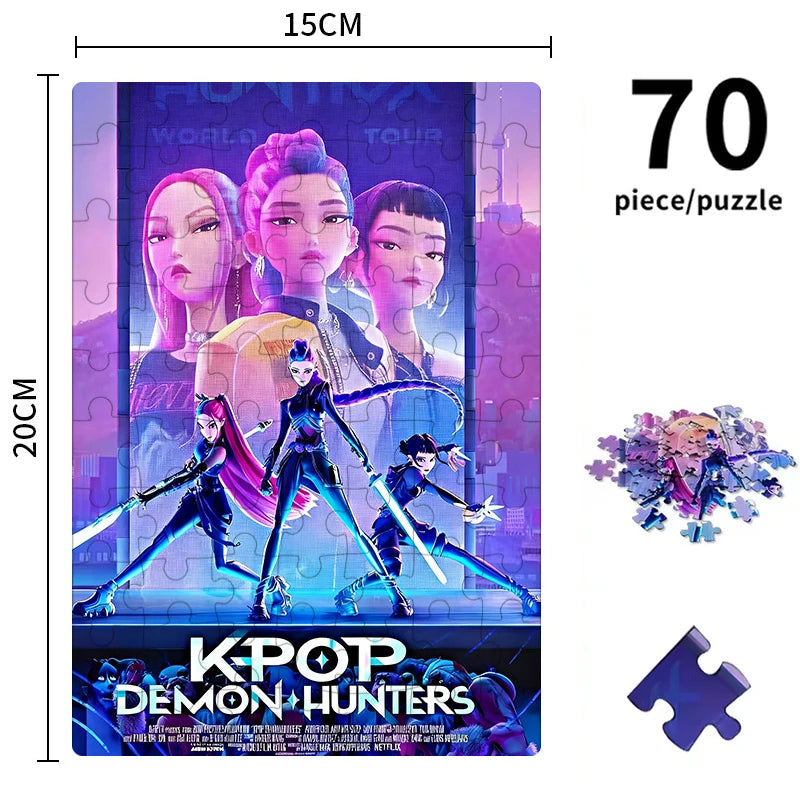 Kpop Demon Hunters 3D Jigsaw puzzle Board Game Rumi Mira Zoey Huntrix Character Puzzle Collectible Kids Toys Birthday X-mas Gift