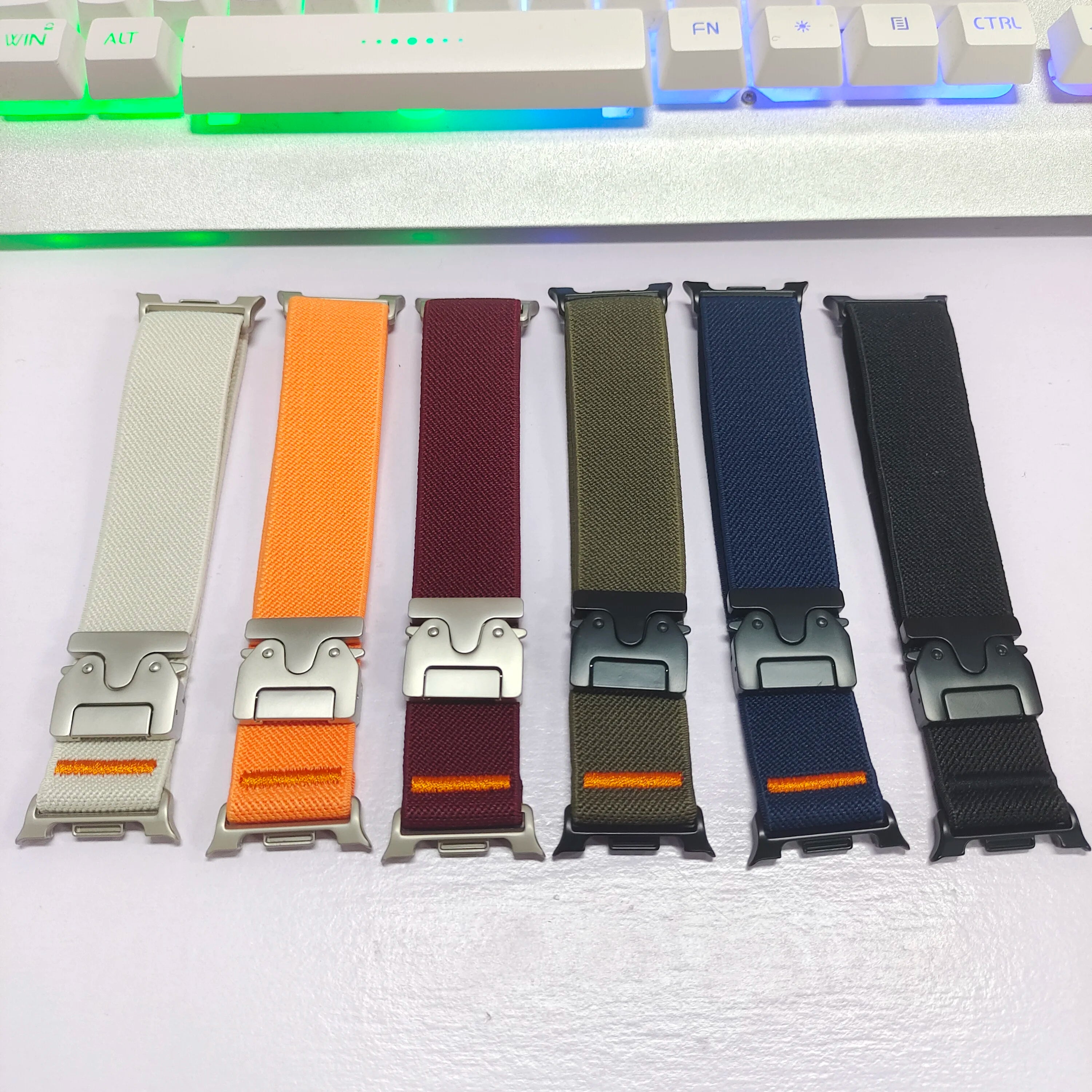 Parachute Strap For Samsung Galaxy Watch 8 40mm 44mm stretch Nylon correa pulseira Bracelet for Galaxy Watch 8 classic Band 46mm