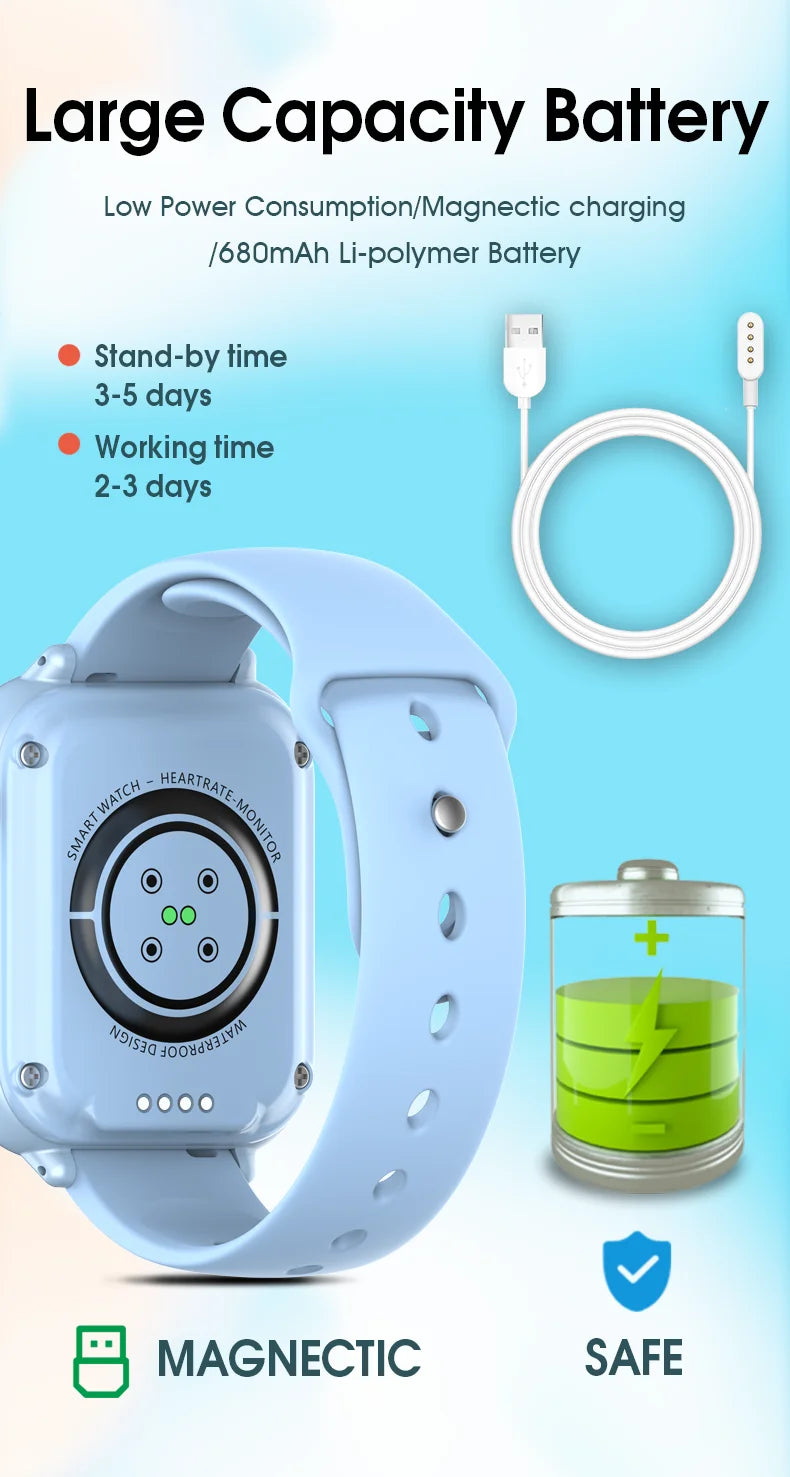 Wonlex KT37 Kids Smart Watch AI Voice Assistant GPS WiFi Location Tracker SOS Alert Video Call WhatsApp Smart Watch for Children
