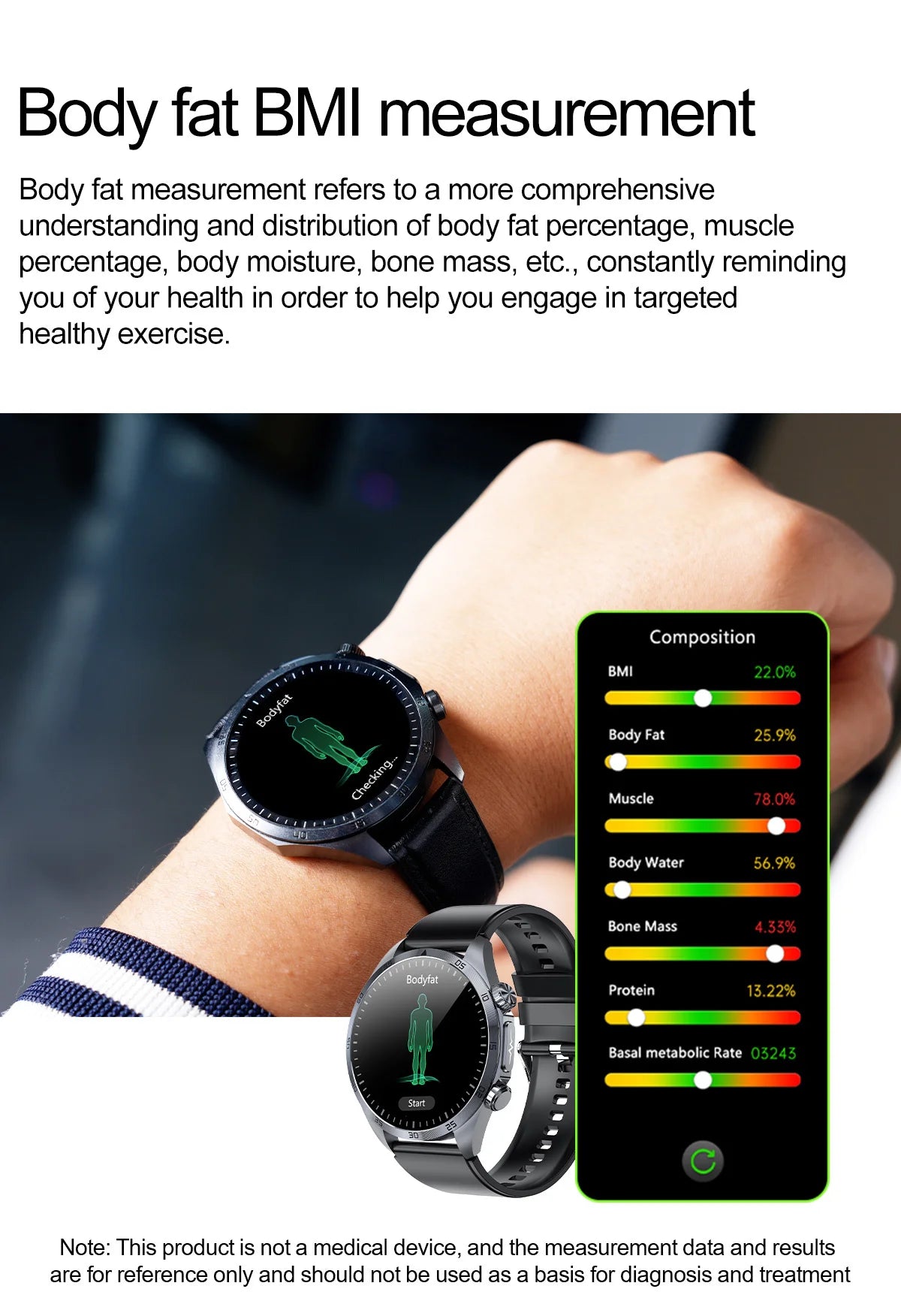 2026 New Pulse﻿ ECG+PPG Treatment Smart Watch Men Blood Lipid Uric Acid BP Body Fat Tired monitor Sports Health Call Smartwatch