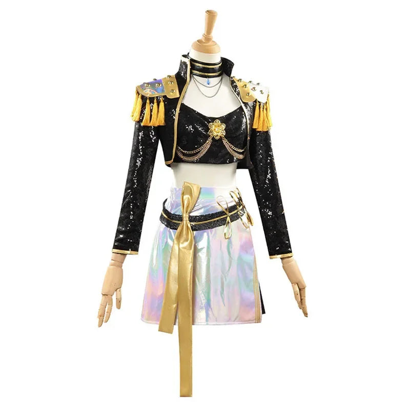 K-Pop Idol Zoey Rumi Mira Cosplay Costume Anime Movie Girl Uniform Outfit with Wig Role Halloween Carnival Party Dress Up Suit - I YAN