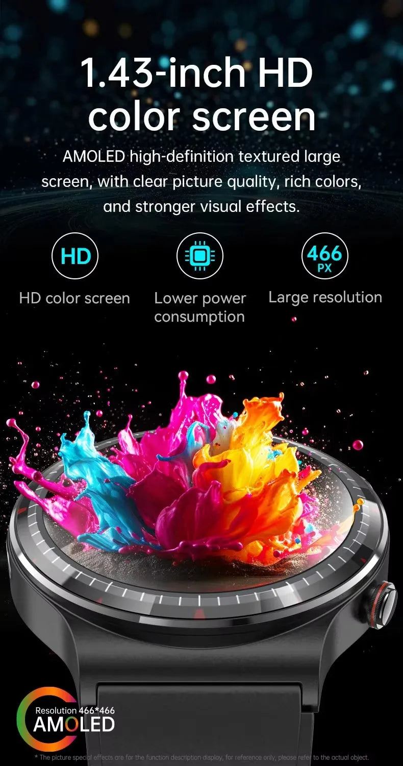 G08 Pro Men Amoled Smart WatchMedical Grade ECG Health Monitoring Heart Rate Blood Pressure Fitness Sport Smartwatch