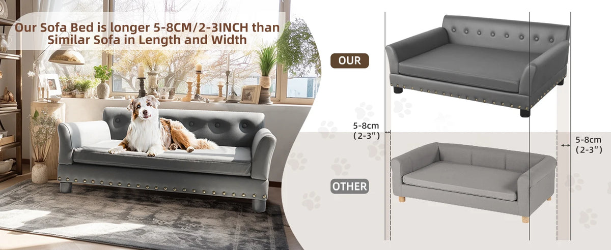 I YAN BINGOPAW rectangular pet bed for medium and large dogs, durable elevated dog sofa with a modern, comfortable design.