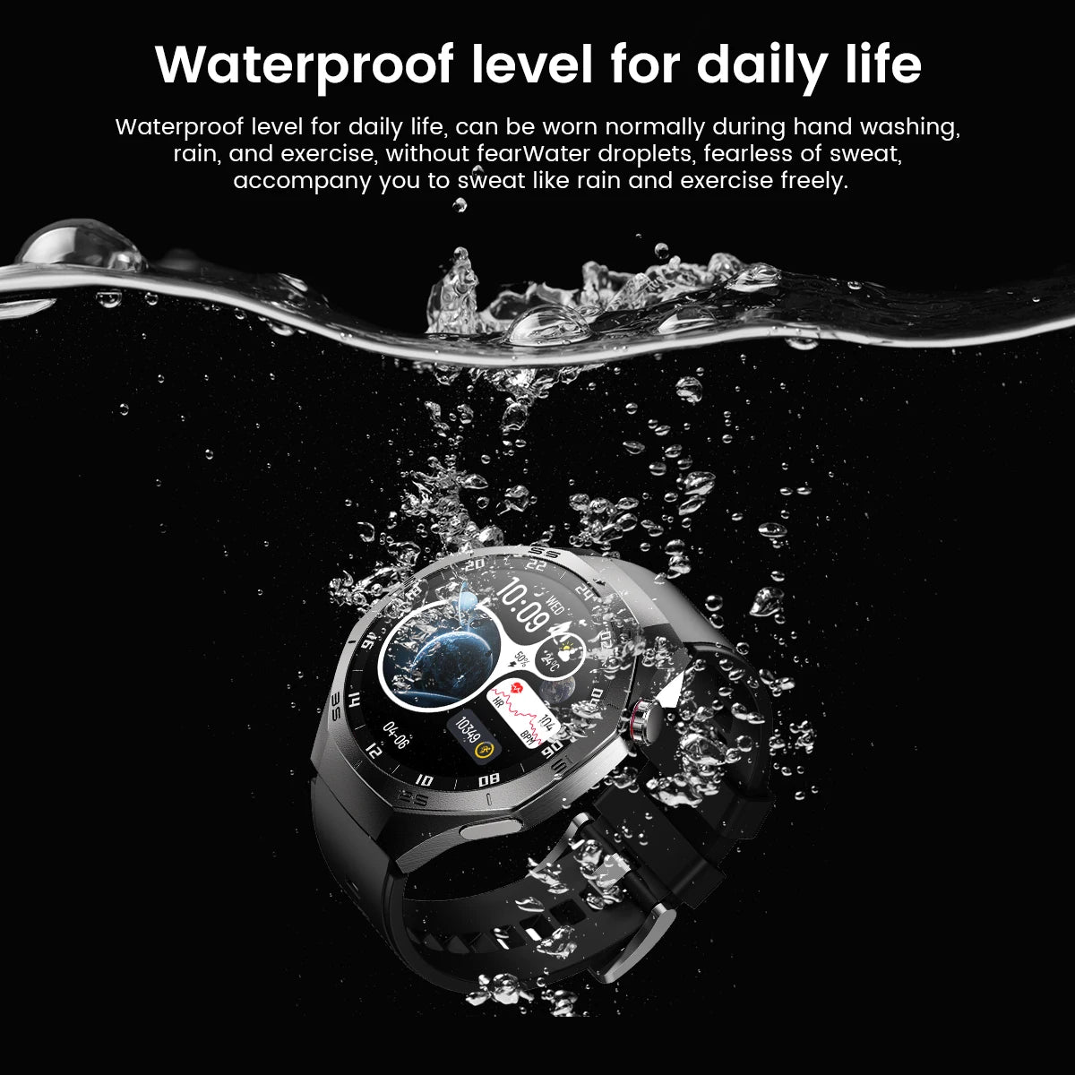Android and ios Smart Watch Men AMOLED Screen GPS Motion trajectory Heart Rate Bluetooth Calls SmartWatch Waterproof